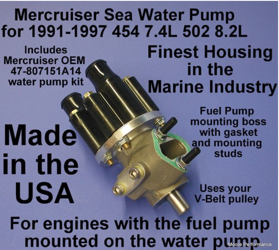 The ROP Shop Bravo GEN VI MI MPI GM 454 V-8 Water Pump Impeller Kit for 1996 Mercruiser 7.4L